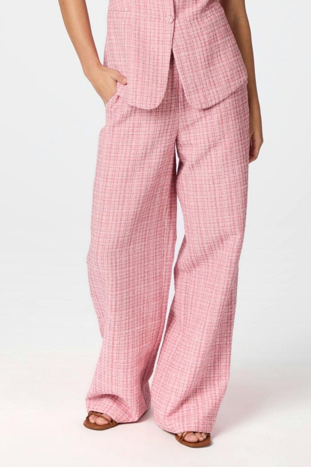 Forudbestilling - Neo Noir - Emmett Glitz Boucle Pants 165071 - 754 - Light Pink