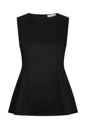 Forudbestilling - Neo Noir - Esteves Poplin Top 165379 - 100 - Black Levere