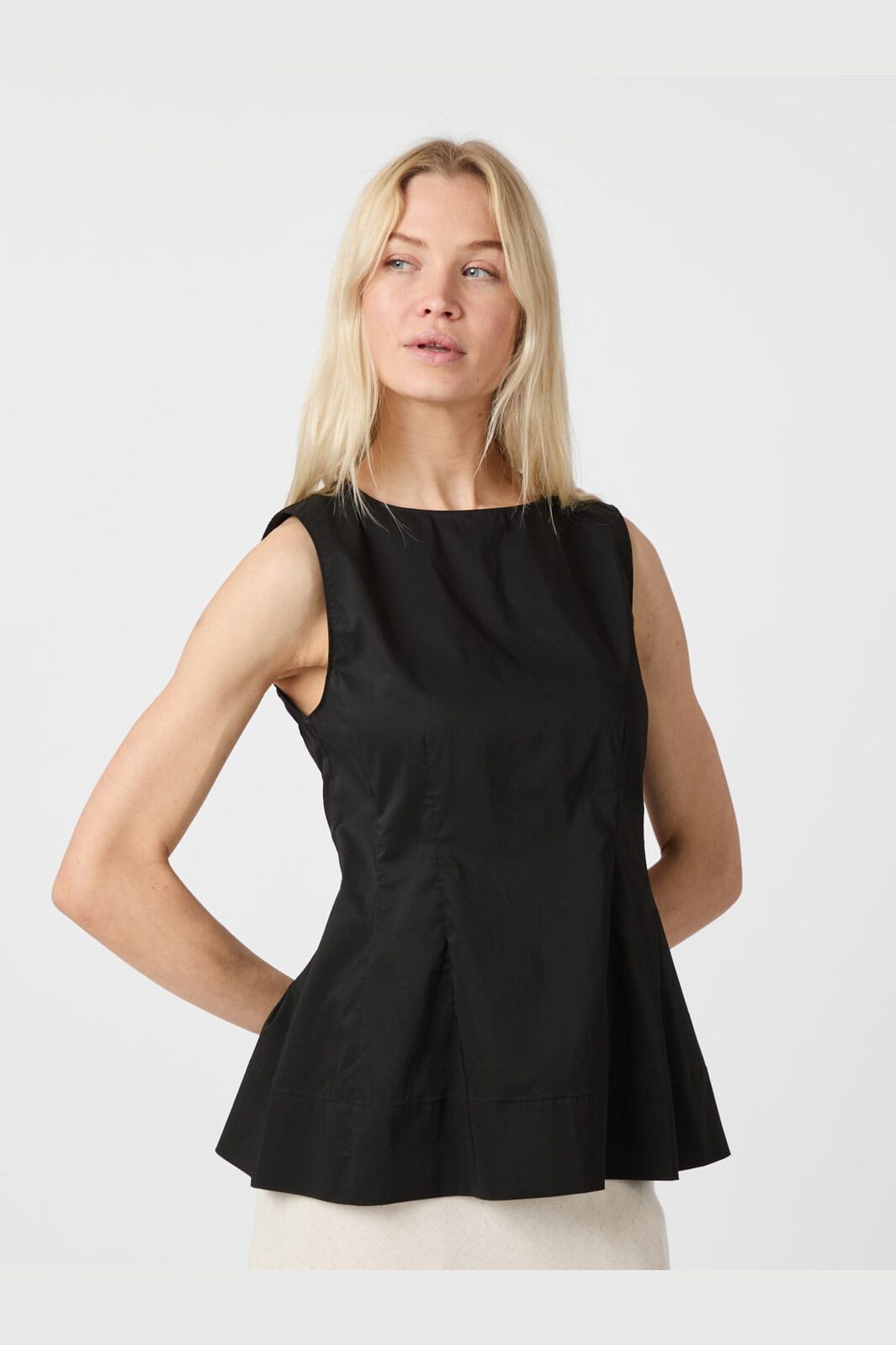 Forudbestilling - Neo Noir - Esteves Poplin Top 165379 - 100 - Black Levere