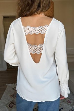 A-bee - Longe Sleeve Top - White