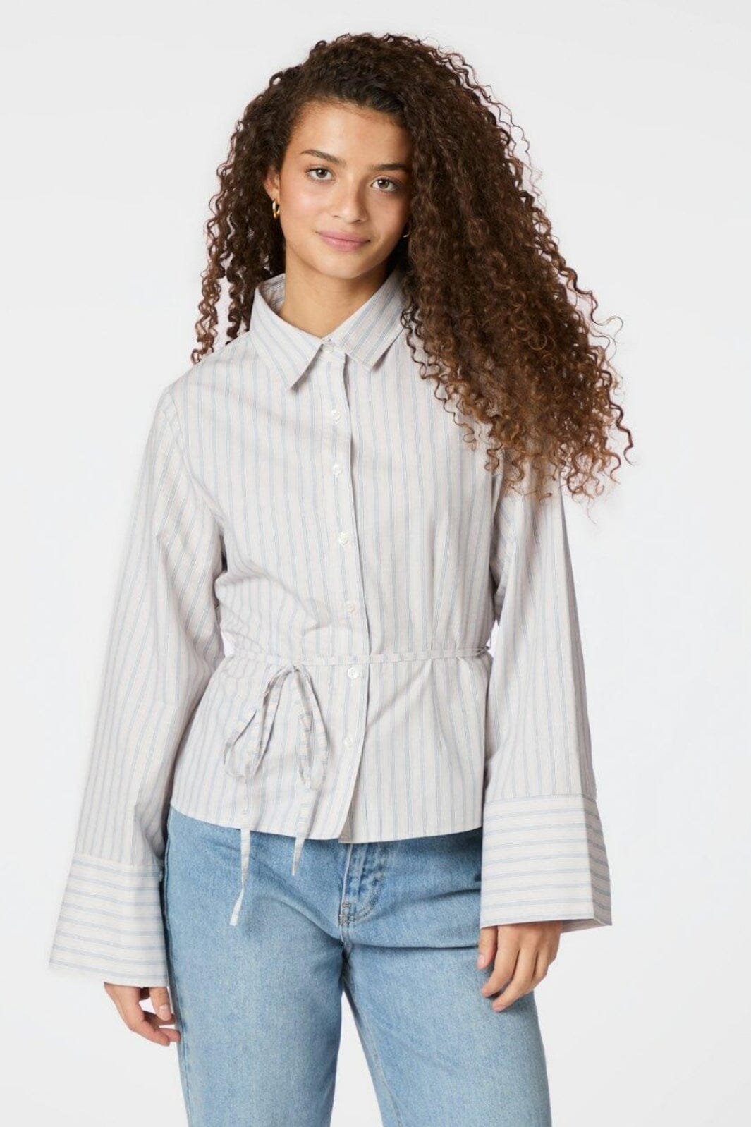 Neo Noir - Clarida Stripe Shirt 164934 - 122 - Creme på udsalg