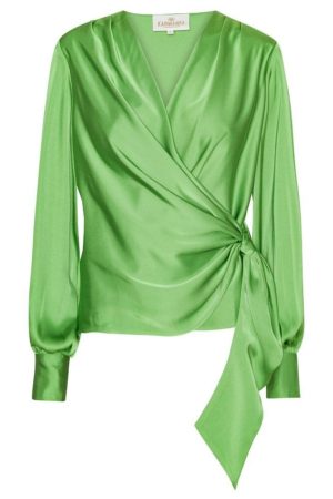 Karmamia - Ines Blouse 2142 - Semi Rich Pistachio Green Online salg