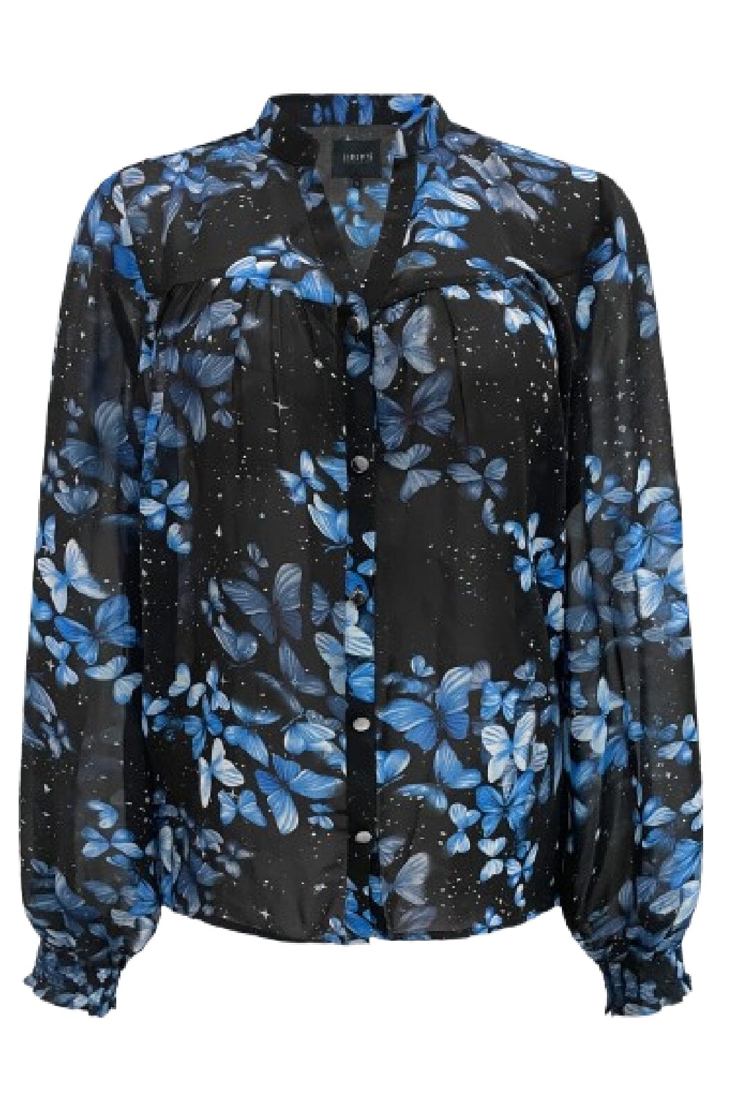 Liberte - Mag-Ls-Vneck-Shirt 22054 - Black Blue Butterfly