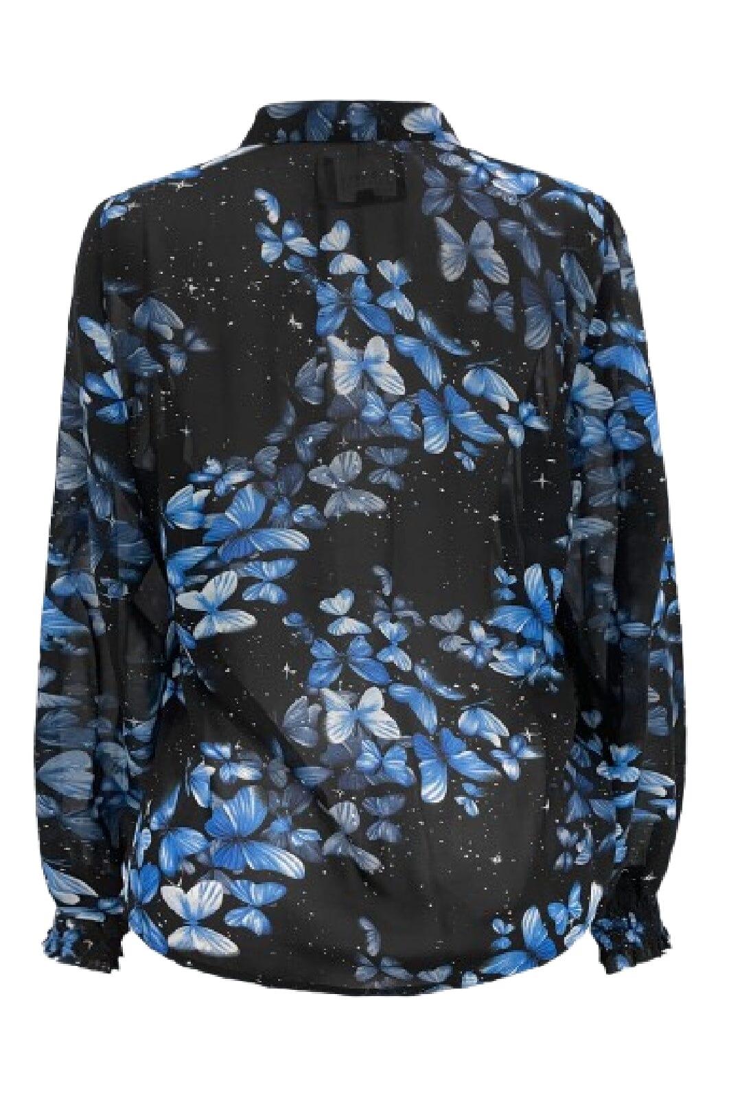 Liberte - Mag-Ls-Vneck-Shirt 22054 - Black Blue Butterfly