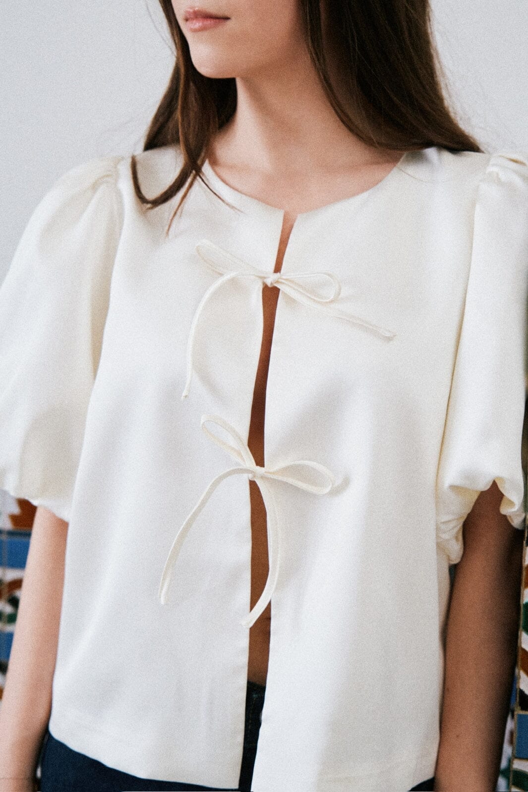 Neo Noir - Aska Dull Satin Blouse 162685 - 121 - Off White