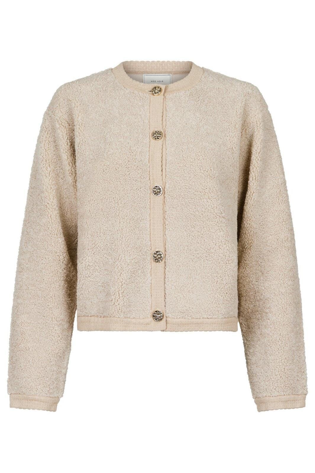Neo Noir - Limo Fluffy Knit Cardigan - Sand