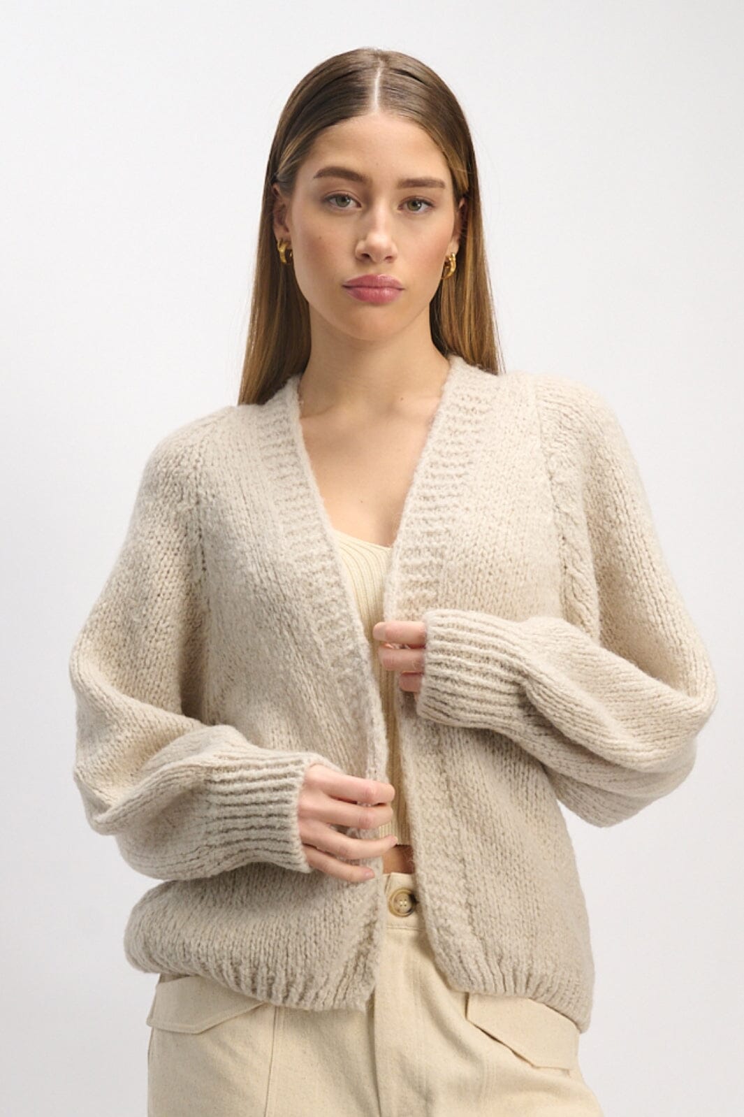noella-fora-knit-cardigan-sand_1.jpg Noella - Fora Knit Cardigan - Sand Rabat