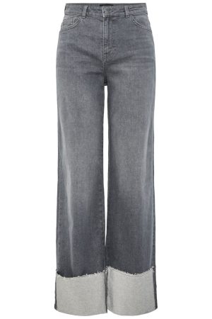 Pieces - Pcpil Straight Fold Up Jeans - 4653846 Grey Denim