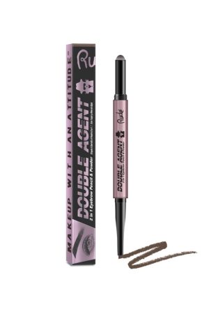 Rude Cosmetics - Double Agent - 2 in 1 Eyebrow Pencil & Powder - Neutral Brown