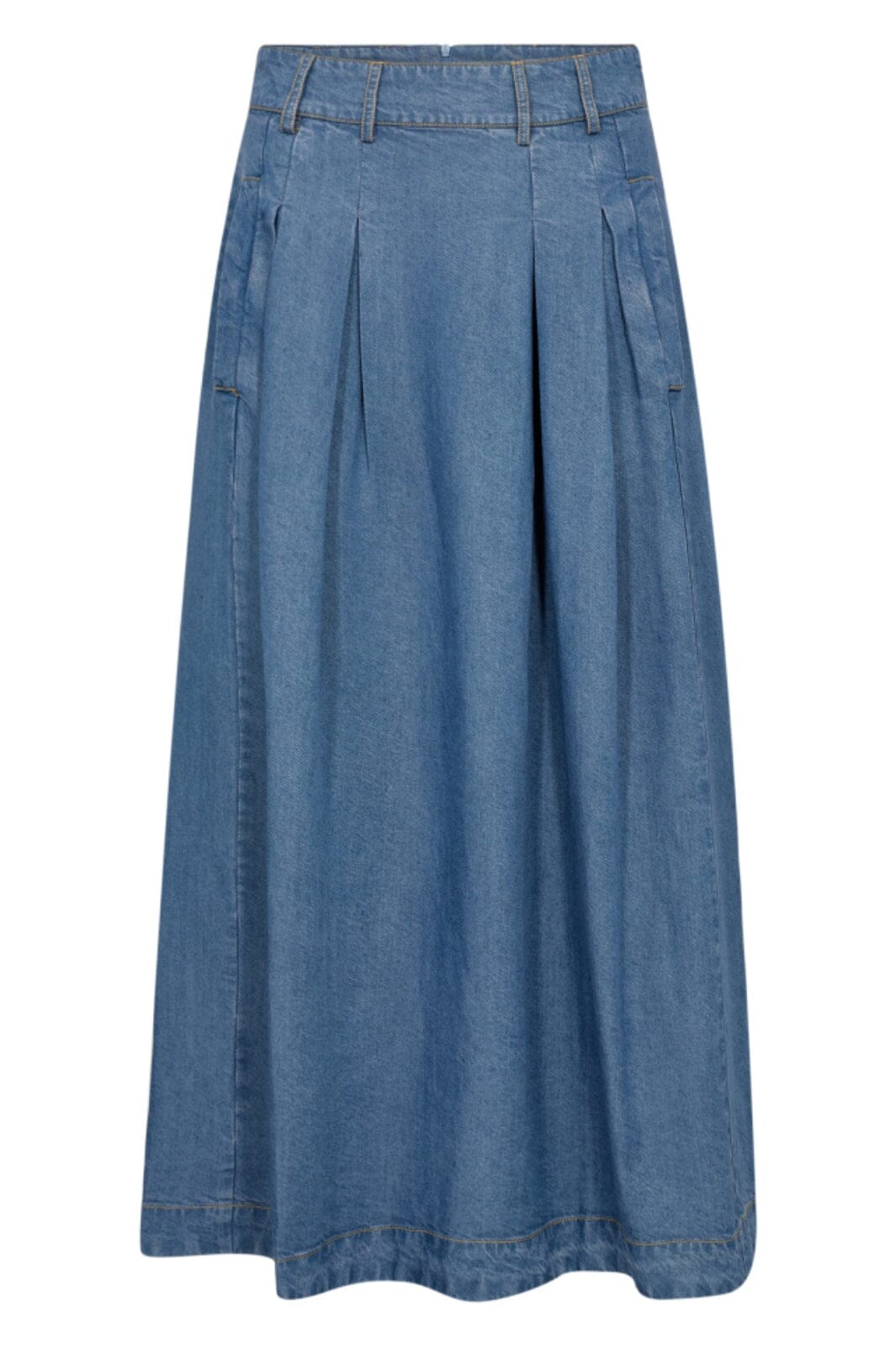 Forudbestilling - Co´Couture - Anyacc Denim Pleat Skirt 34181 - 552 - Denim Blue