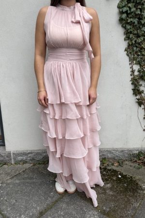 Forudbestilling - Neo Noir - Marli Solid Chiffon Dress 165640 - 165 - Rose