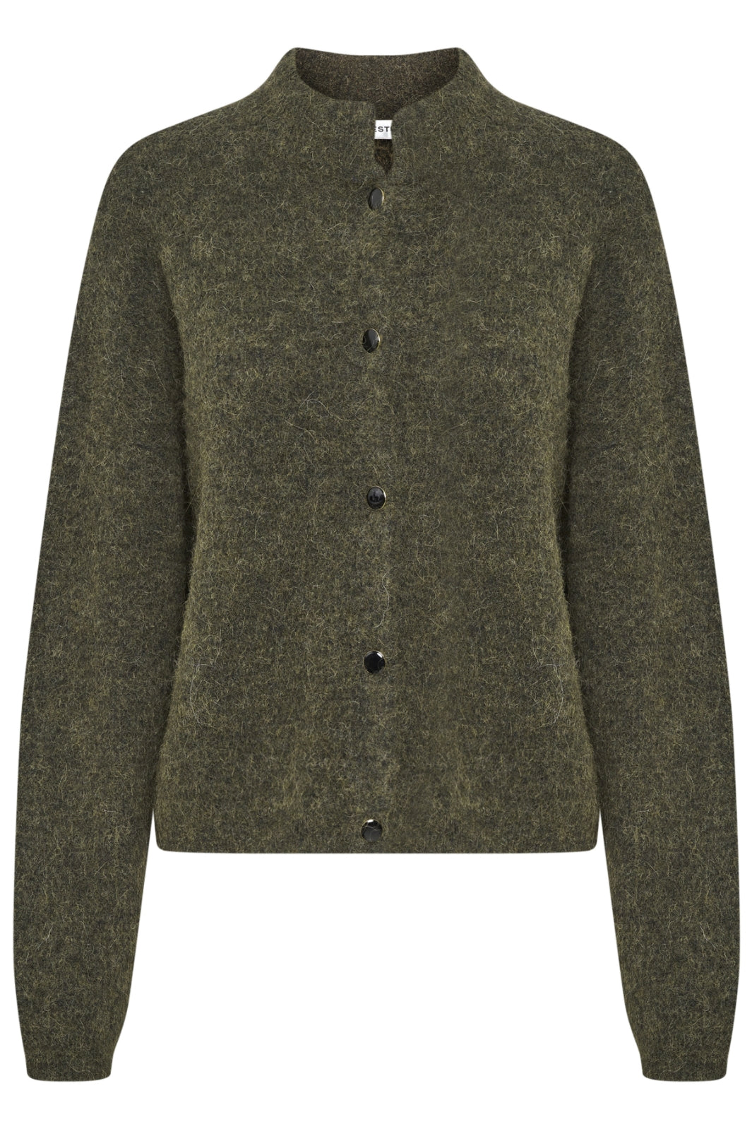 Gestuz - AlphaGZ Short Cardigan NOOS - Dark Olive Melange