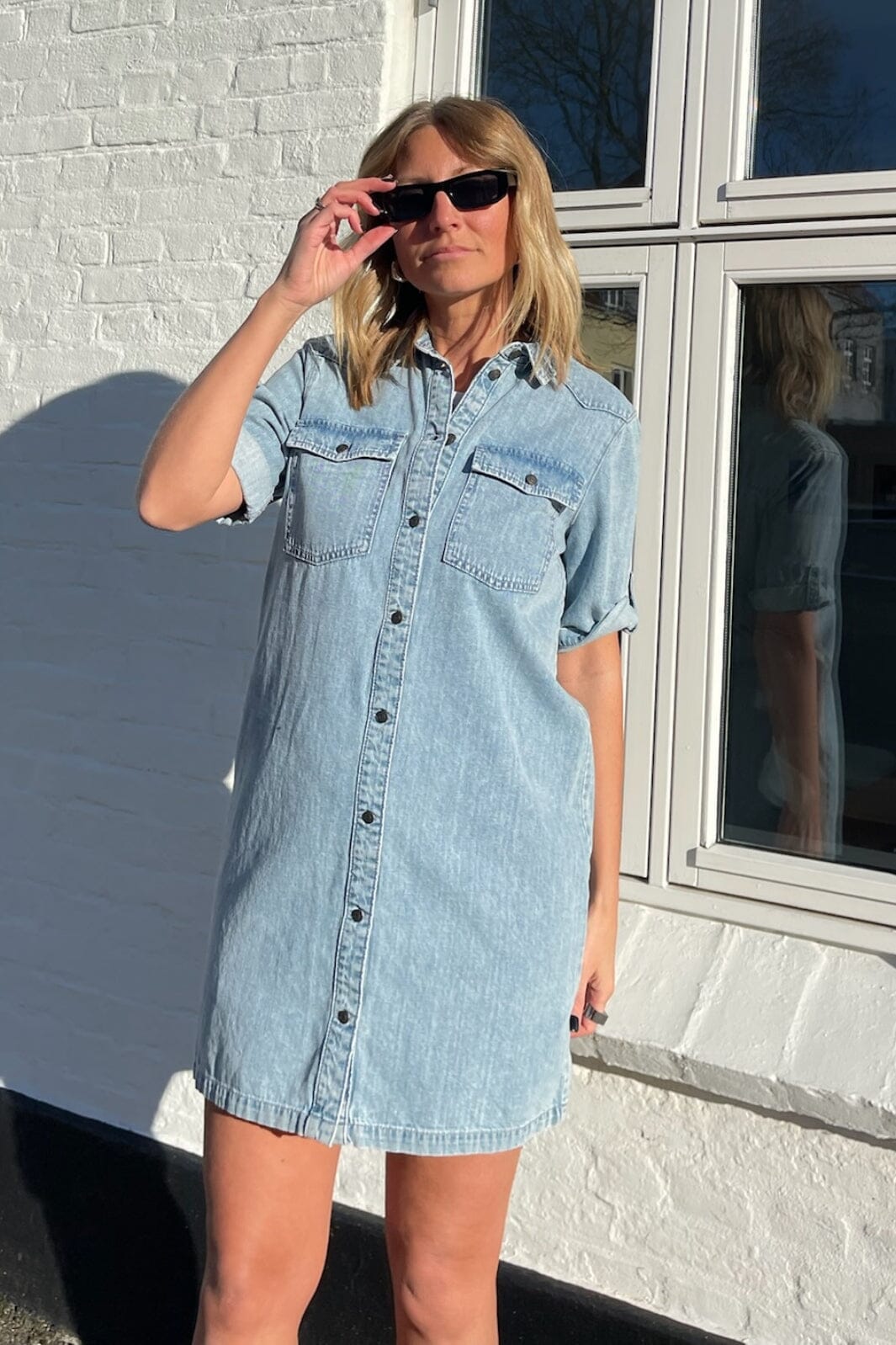 Noisy May - Nmnew Signe S/S Denim Dress Vi003Lb - 4460338 Light Blue Denim