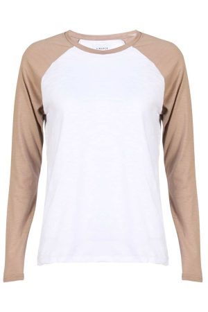 Liberte - Ulla-Ls-Raglan-Tshirt 22161 - Sand White