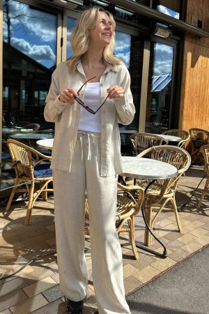 Noisy May - Nmleilani Nw Loose Pants - 4260411 Natural