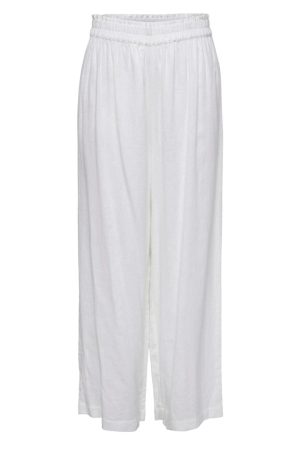 Only - Onltokyo Linen Blend Pant - 3926545 Bright White Online salg