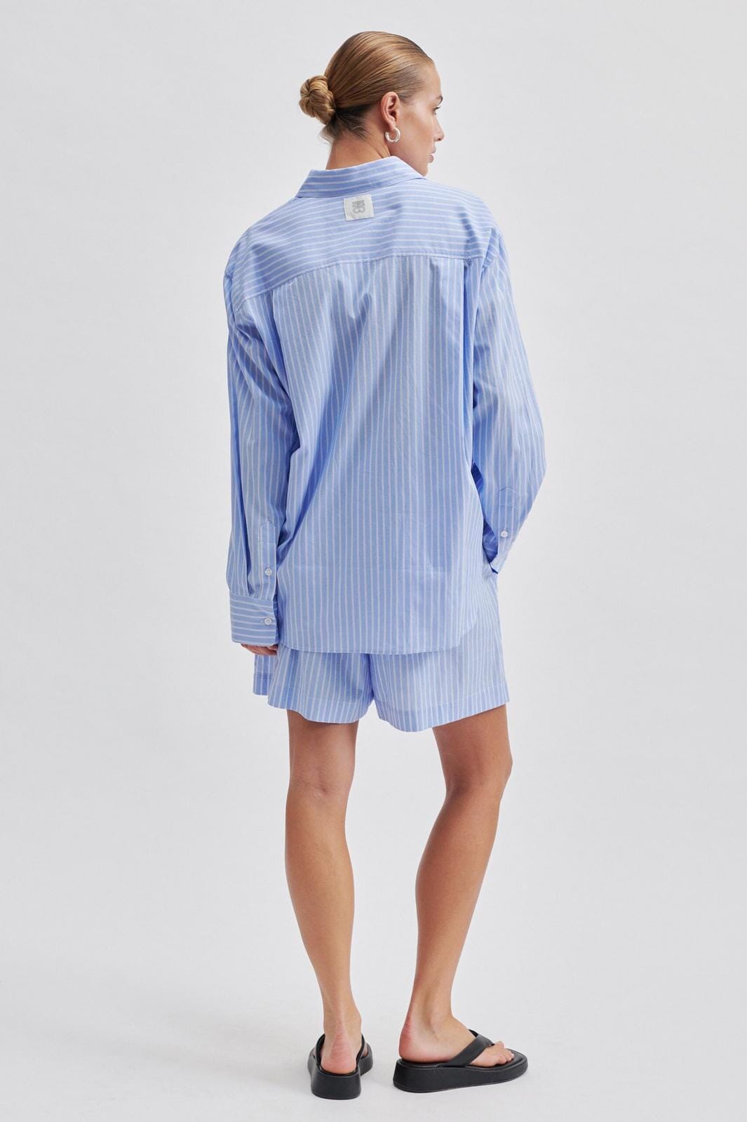Second Female - Amale Shorts 58331 - 5039 Light Blue Stripe Online salg
