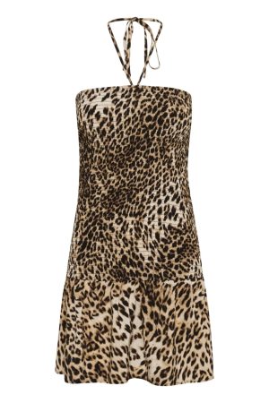 Forudbestilling - Gestuz - Gzgeopa P Tube Short Dress 10910511 - 107683 - Leopard Butter Yellow