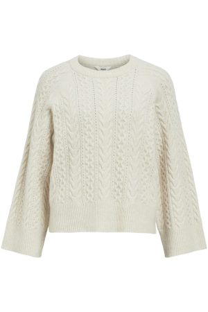 Object - Objrosa Knit L/S Re Pullover 134 - 4569006 White Sand Melange