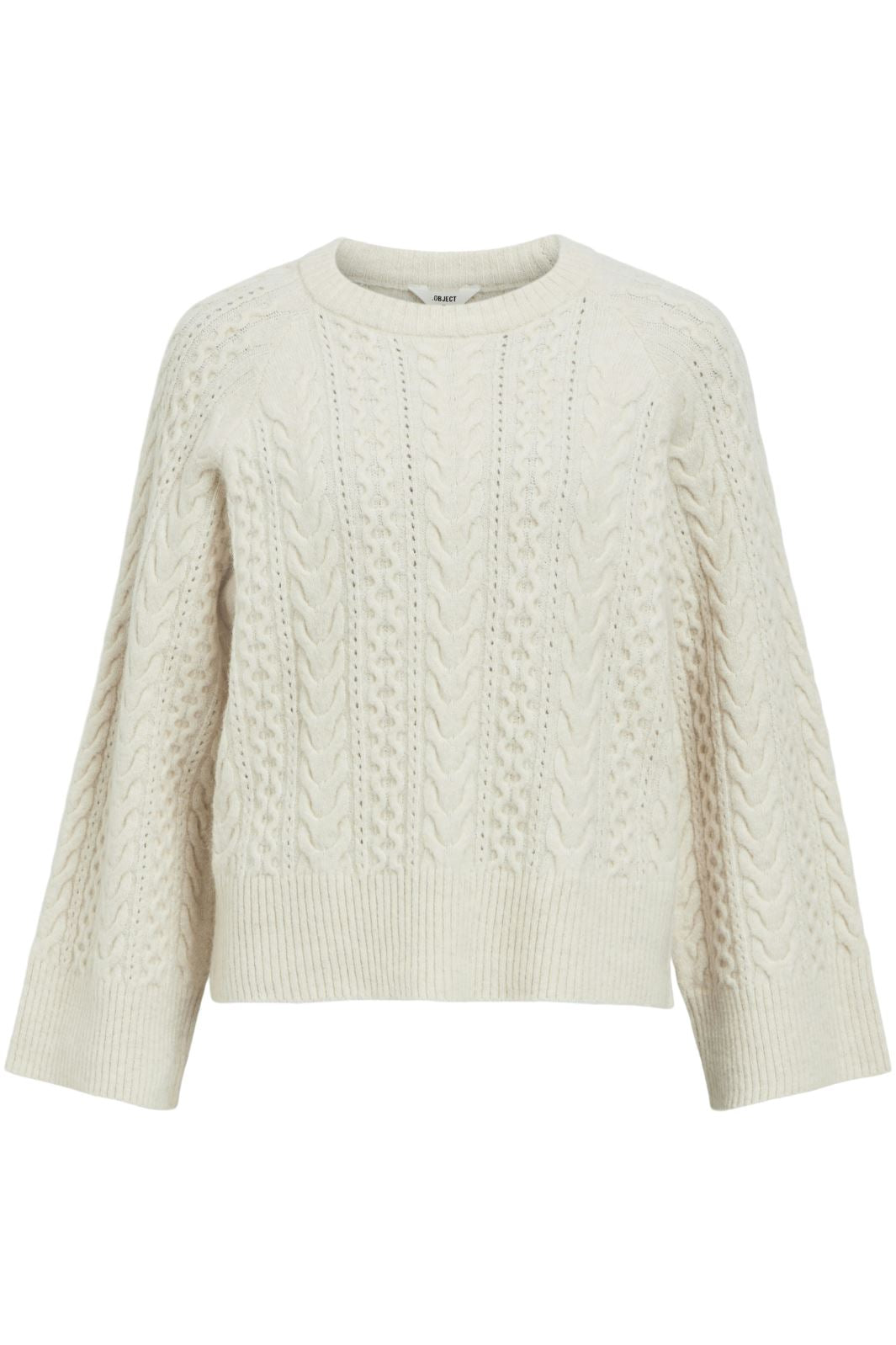 Object - Objrosa Knit L/S Re Pullover 134 - 4569006 White Sand Melange