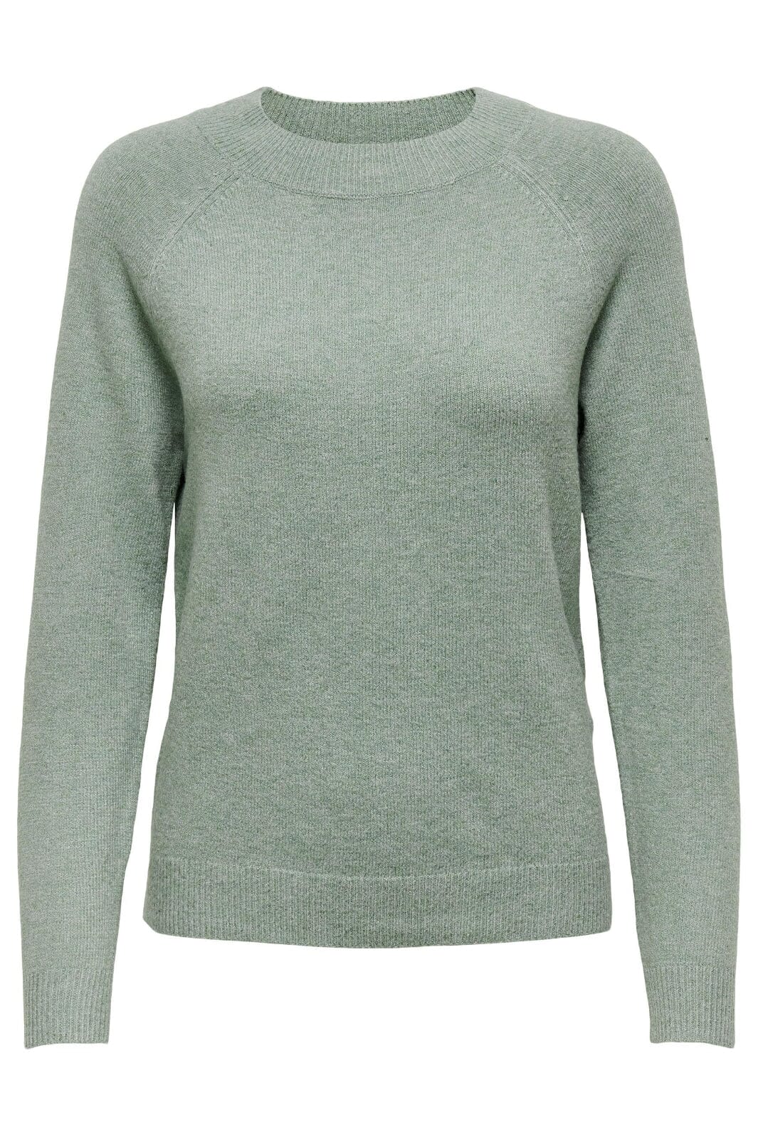 Only - Onlrica Life L/S Pullover Knt - 3601186 Chinois Green White Melange