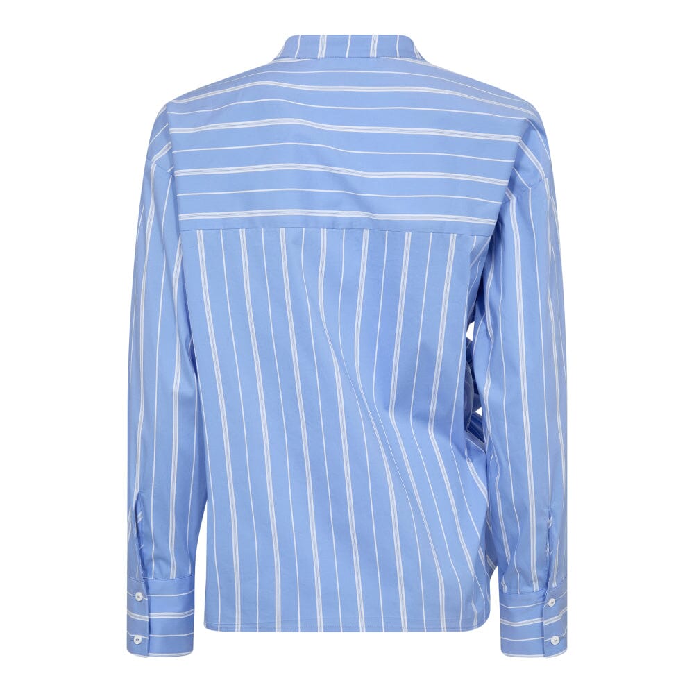 Co´Couture - Shiracc Stripe Bow V-Blouse 35706 - 23 Pale Blue