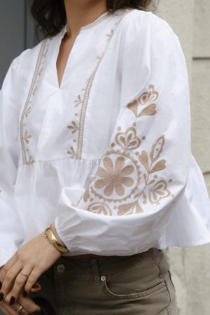 Neo Noir - Ginia Emb Blouse 164393 - 121 - Off White