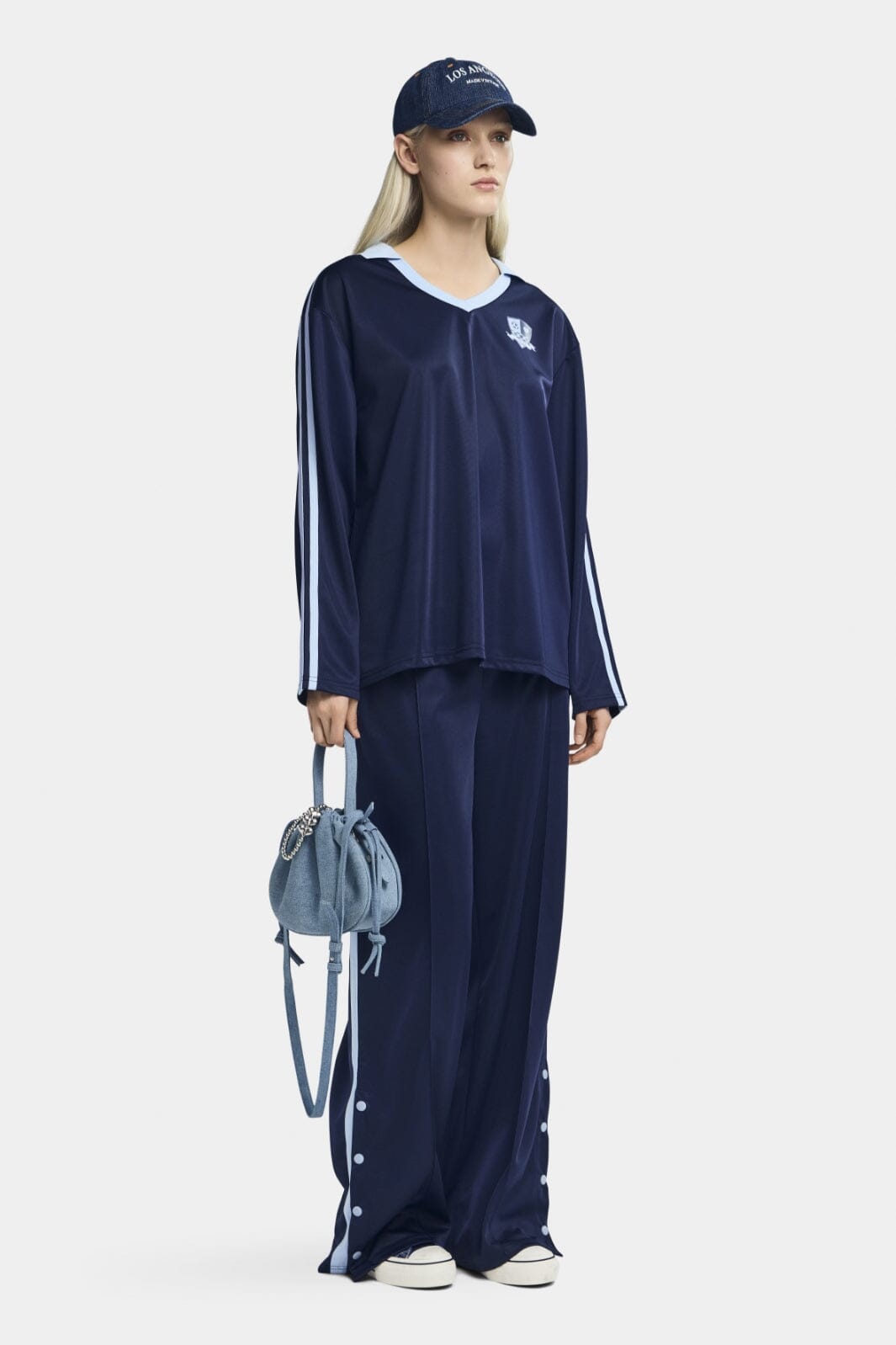 Pieces - Pcgrace Button Pants Fsy - 4756226 Maritime Blue Cashmere Blue Stripe