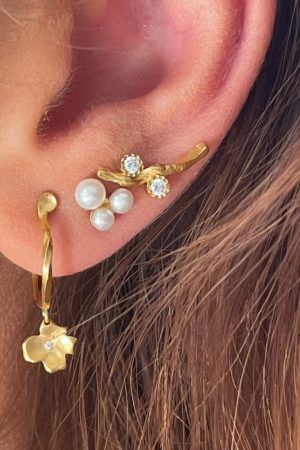 Stine A - Flow Earring With Two Stones - 1322-02-S