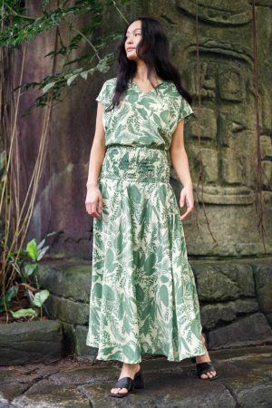 Black Colour - Bcluna Wide Smock Skirt 39217 - Sage Green Rabat