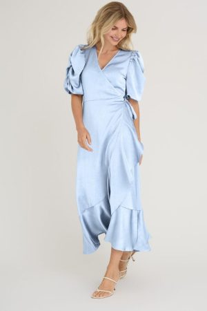 Forudbestilling - A-VIEW - Sinda Dress AV4922 - 282 - Light Blue Online Hot Salg