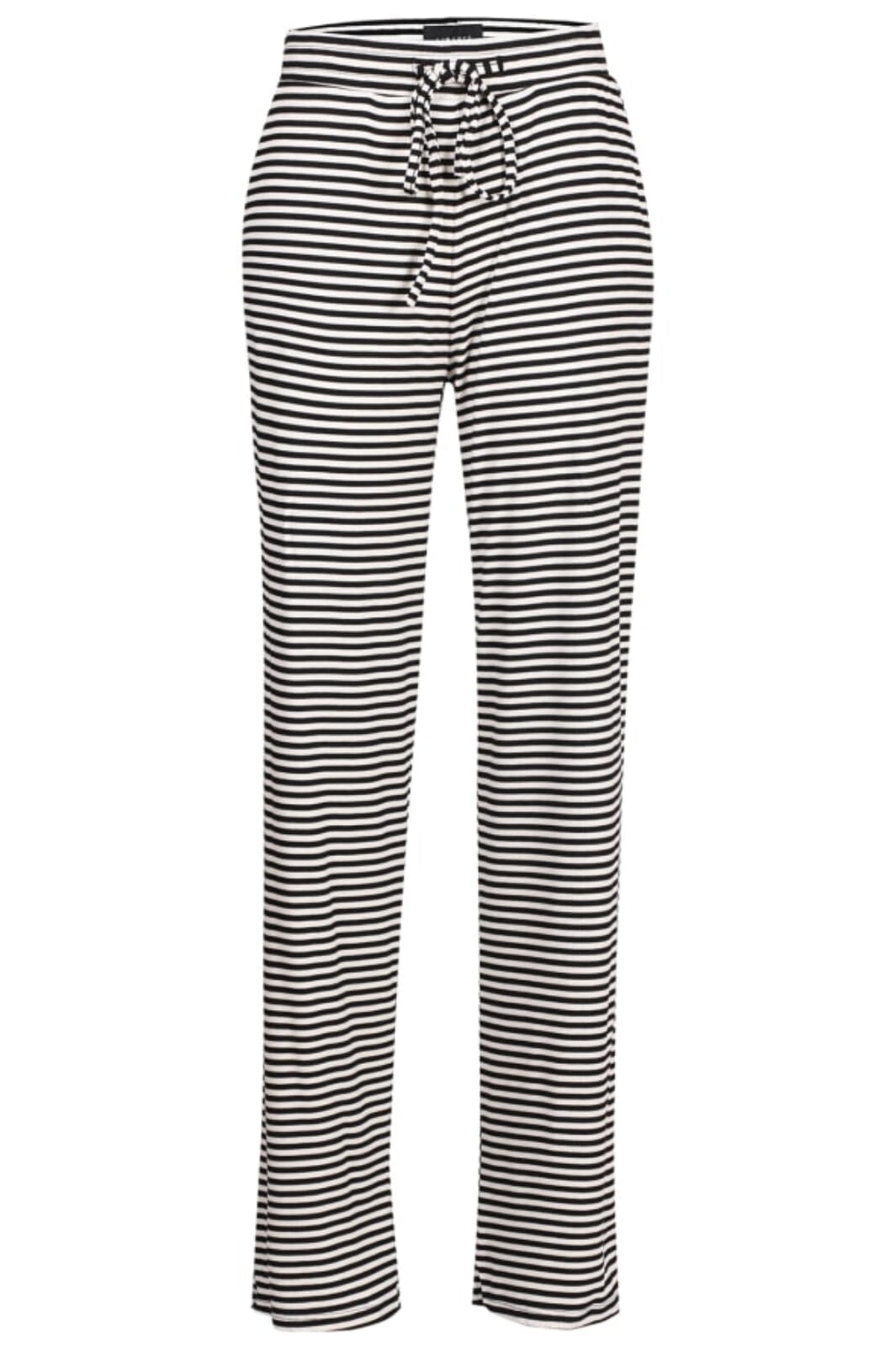 Liberte - Natalia-Straight-Pants - Black Creme Small Stripe