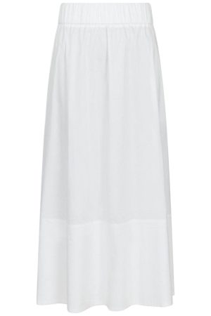 Forudbestilling - Neo Noir - Yara Long Poplin Skirt 163076 - 120 - White Online