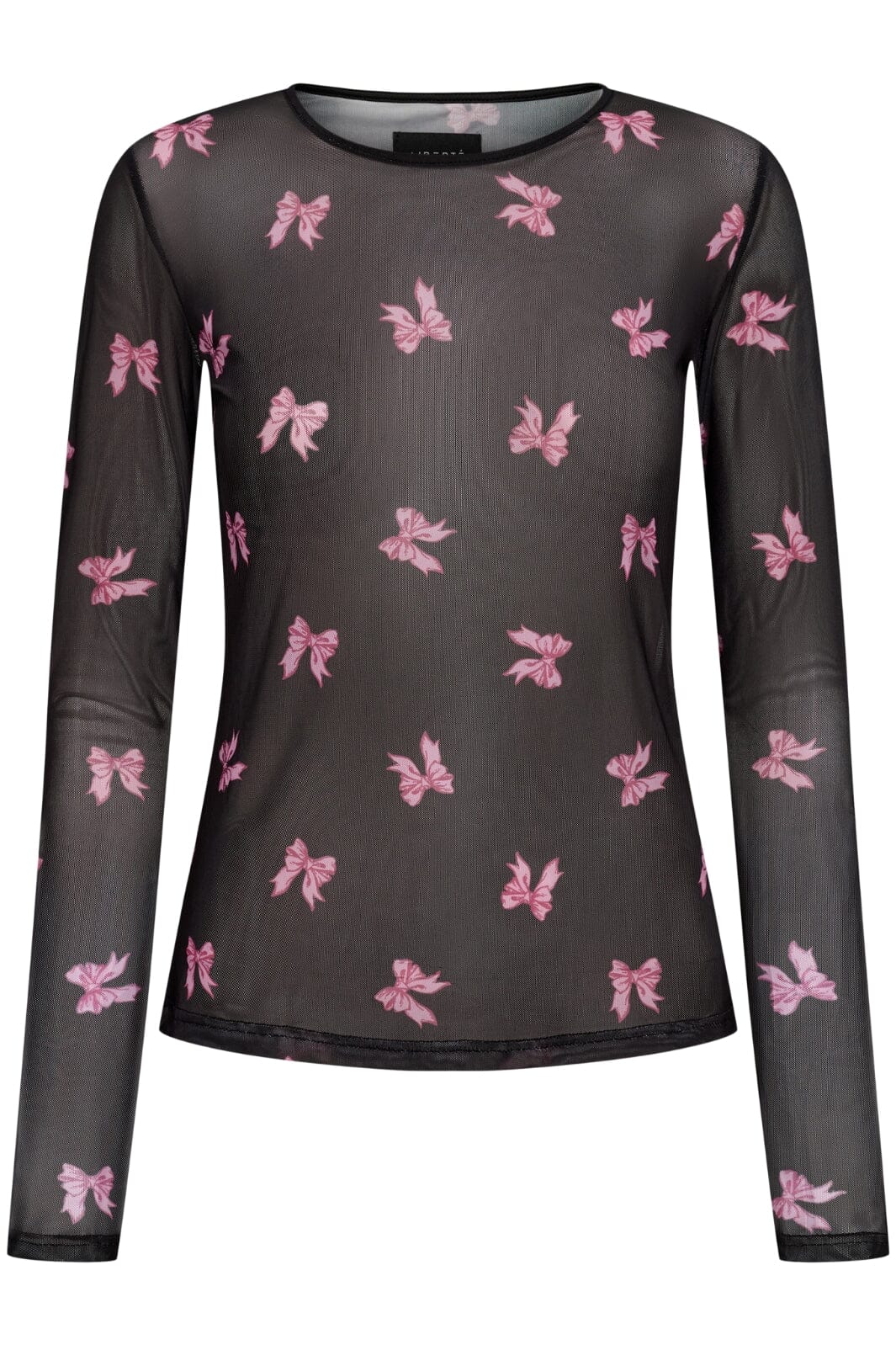 Liberte - Mesh-Ls-Tshirt - Black Pink Bow