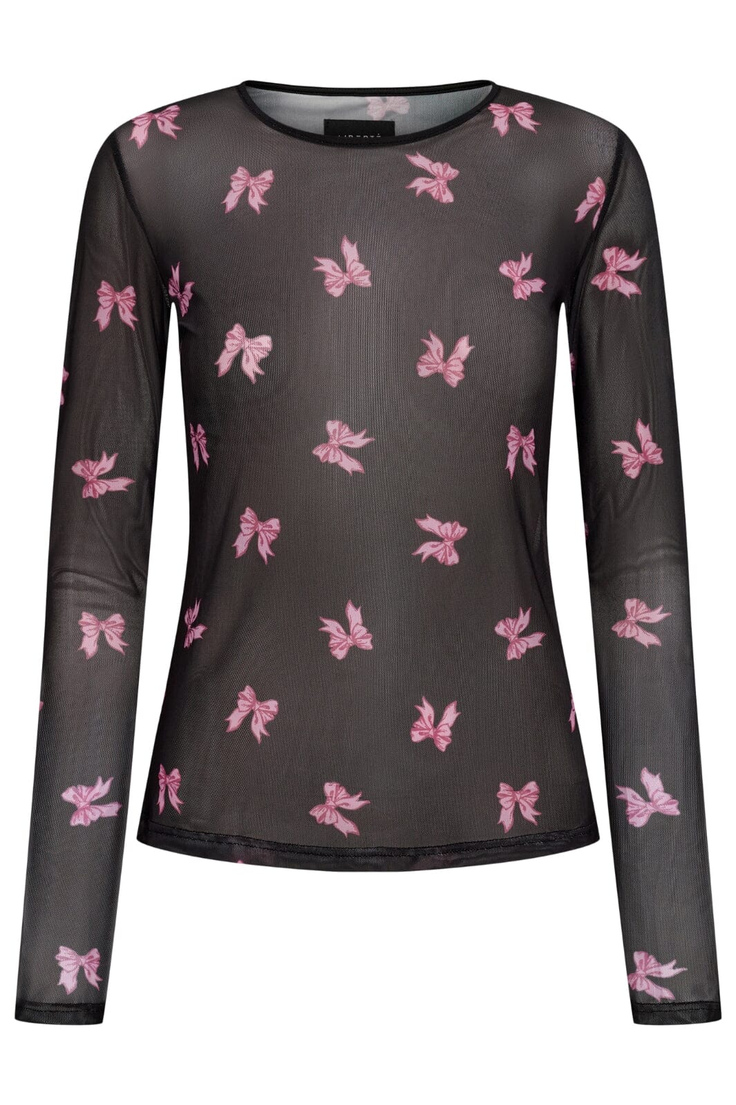Liberte - Mesh-Ls-Tshirt - Black Pink Bow