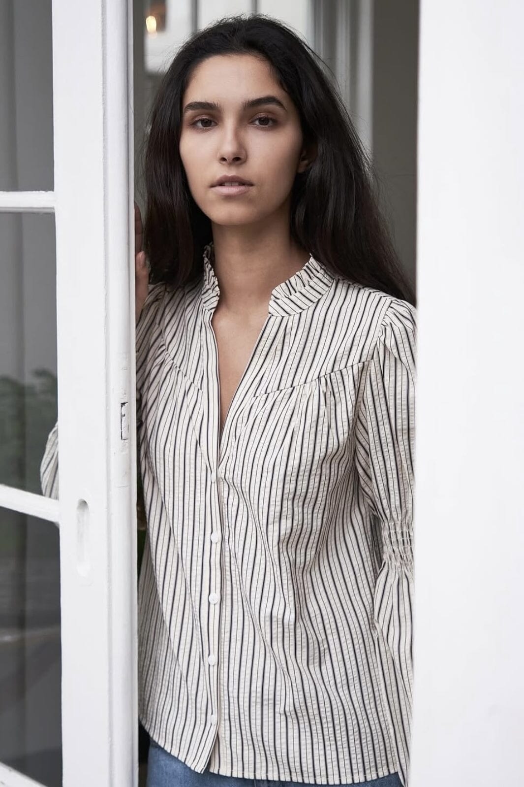 Neo Noir - Camilla Contrast Blouse 164669 - 122 - Creme