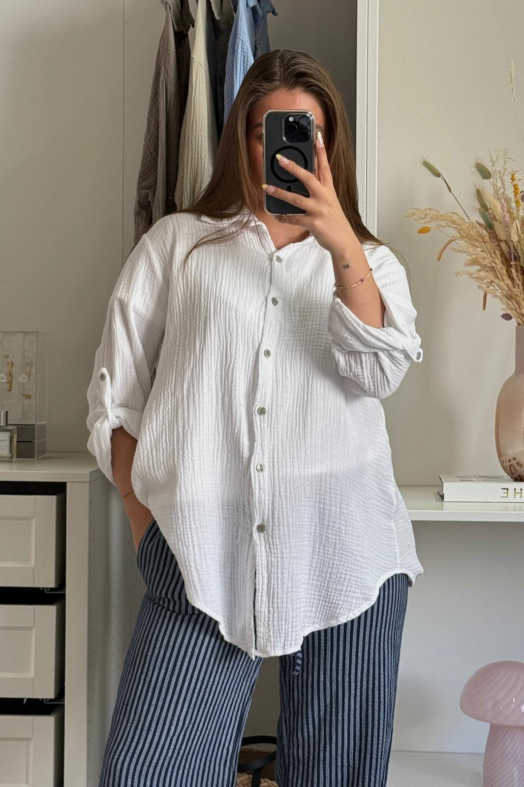 A-bee - Tilde Shirt - White Online Hot Salg