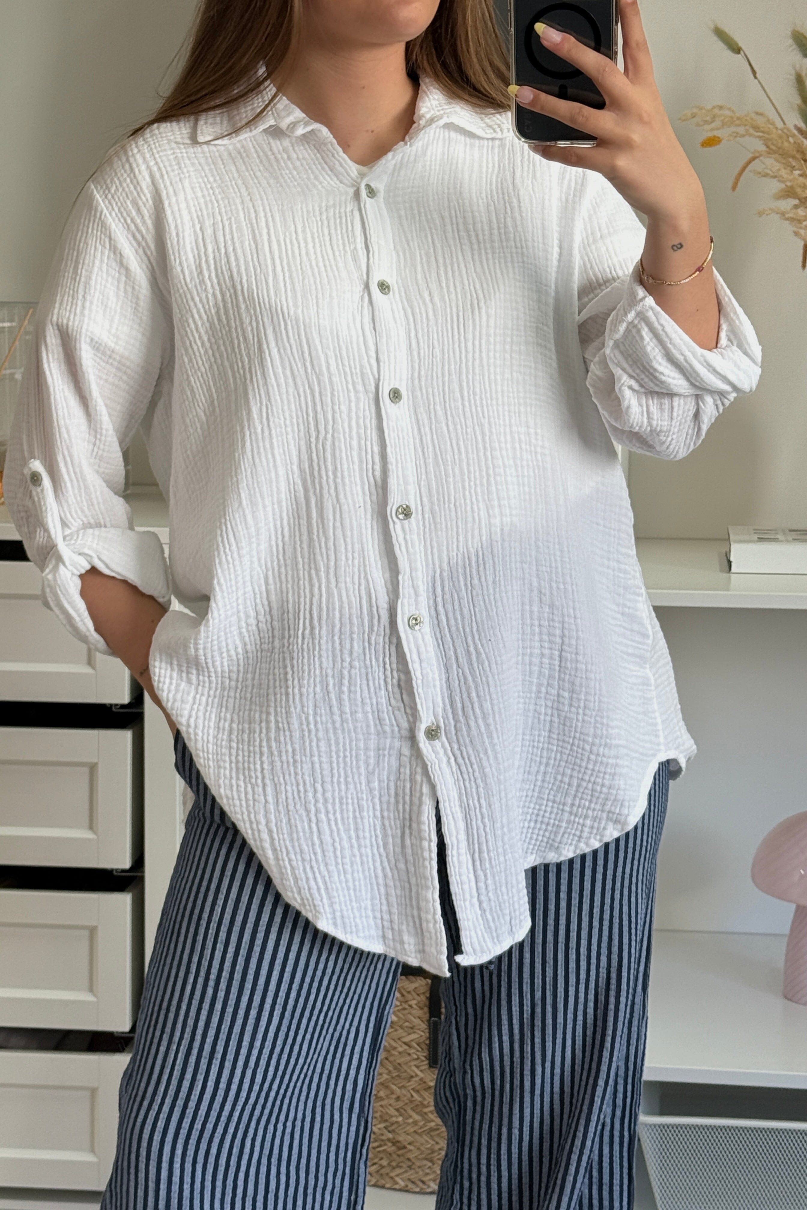 A-bee - Tilde Shirt - White Online Hot Salg