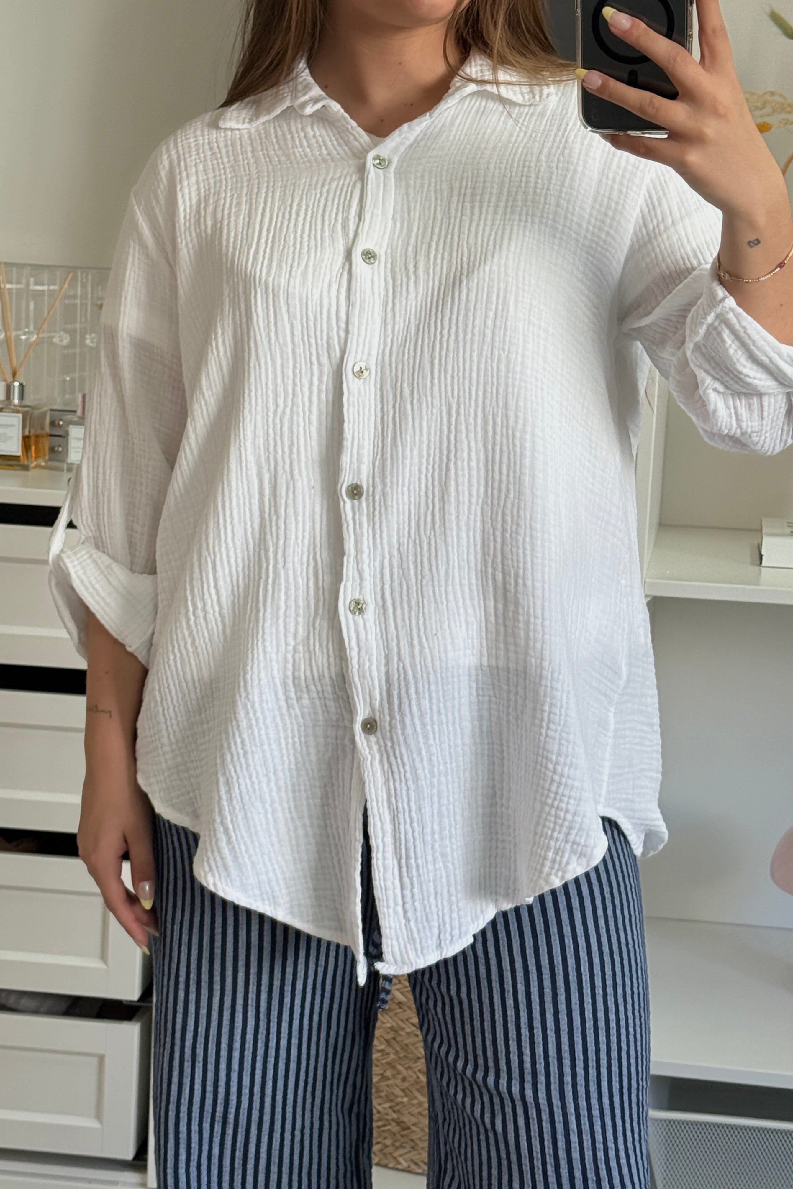 A-bee - Tilde Shirt - White Online Hot Salg