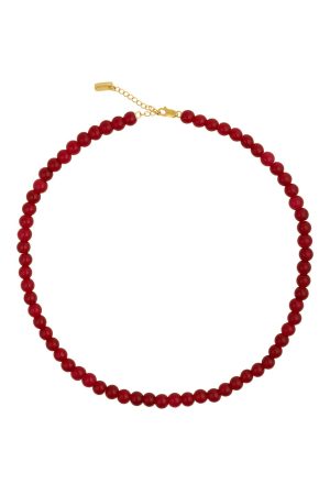 Forudbestilling - House Of Vincent - Candy Coral Berry S Necklace VJ233-UNG-R-S - Red - Gilded