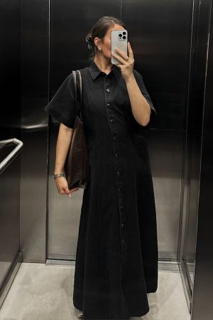 Neo Noir - Balli Denim Dress 163548 - Black på udsalg