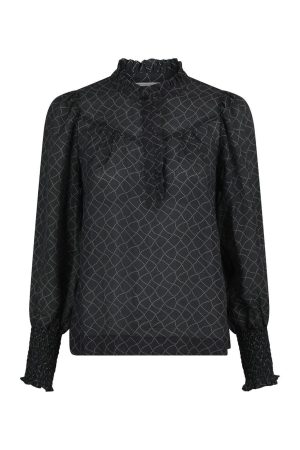 Neo Noir - Karia Illusion Blouse - Black Online