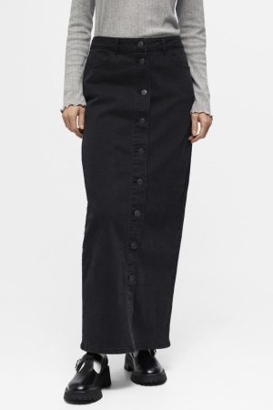 Object - Objsina Long Denim Skirt Ott - 4559175 Black Denim Online nu