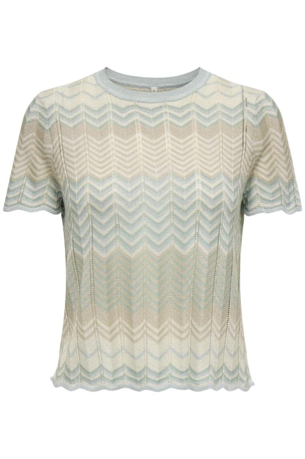 Only - Onlalvira Life Ss Glitter O-Neck Knt - 4787822 Cloud Blue Cloud/Blue S/Feather/Silver Glitter