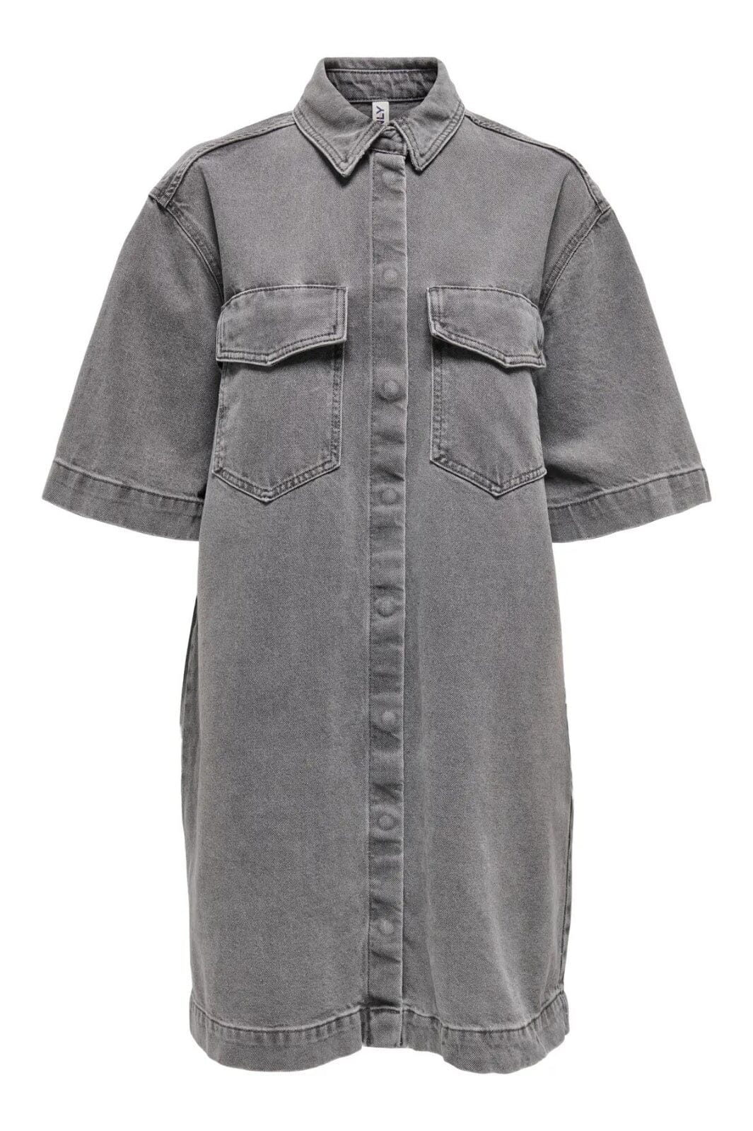 Only - Onlsophie S/S Oversize Dress Sik 15327766 - 4730992 - Medium Grey Denim Mode