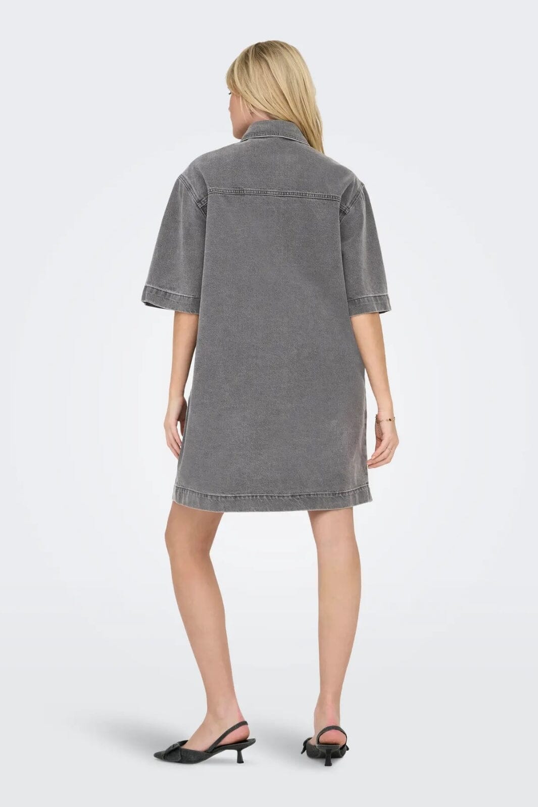 Only - Onlsophie S/S Oversize Dress Sik 15327766 - 4730992 - Medium Grey Denim Mode