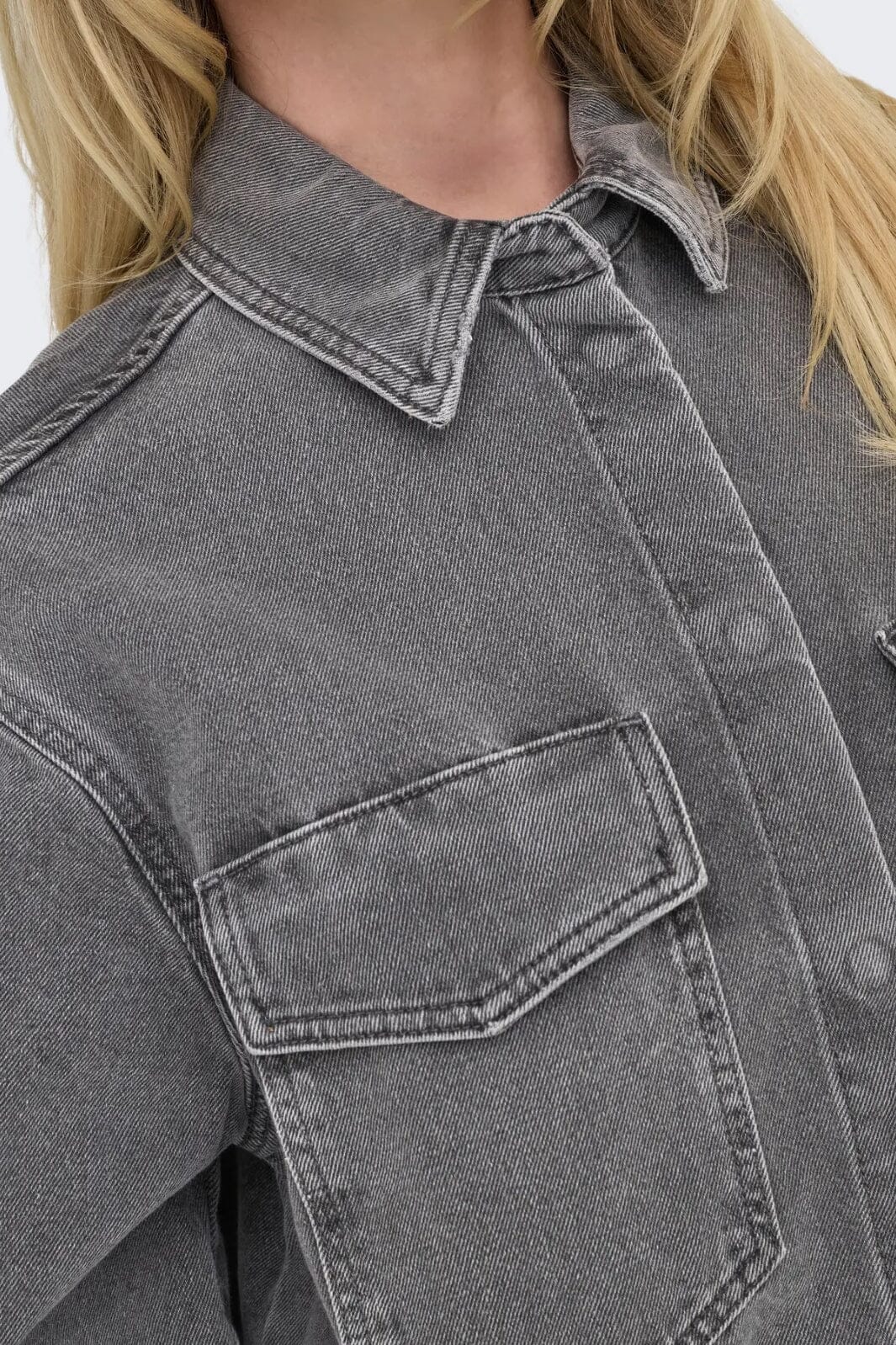Only - Onlsophie S/S Oversize Dress Sik 15327766 - 4730992 - Medium Grey Denim Mode