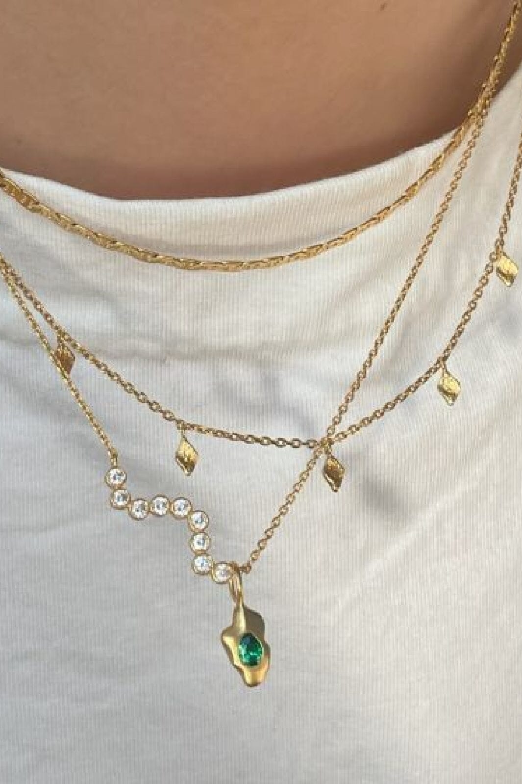 Stine A - Tout Petit Ile De L'Amour Necklace Goldenen - 2030-02-Os