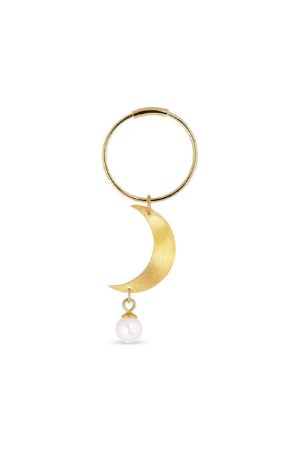 Jane Kønig - Half Moon Creole with pearl - Golden