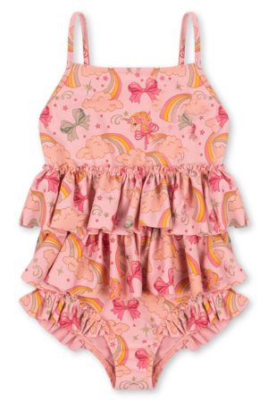 Konges Sløjd - Manuca Frill Swimsuit Grs Ks102513 - Rainbow Bow Levere